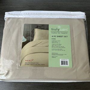 Truly Calm- Antimicrobial Microfiber Sheet Set - King Size/ Khaki